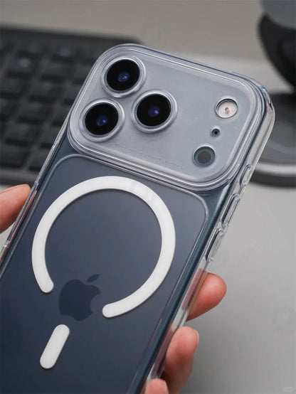 Business Matte Clear Camera Button Magnetic Case For iPhone 17 Pro Max Air 17pro Detachable Lens Shockproof Cover For Magsafe