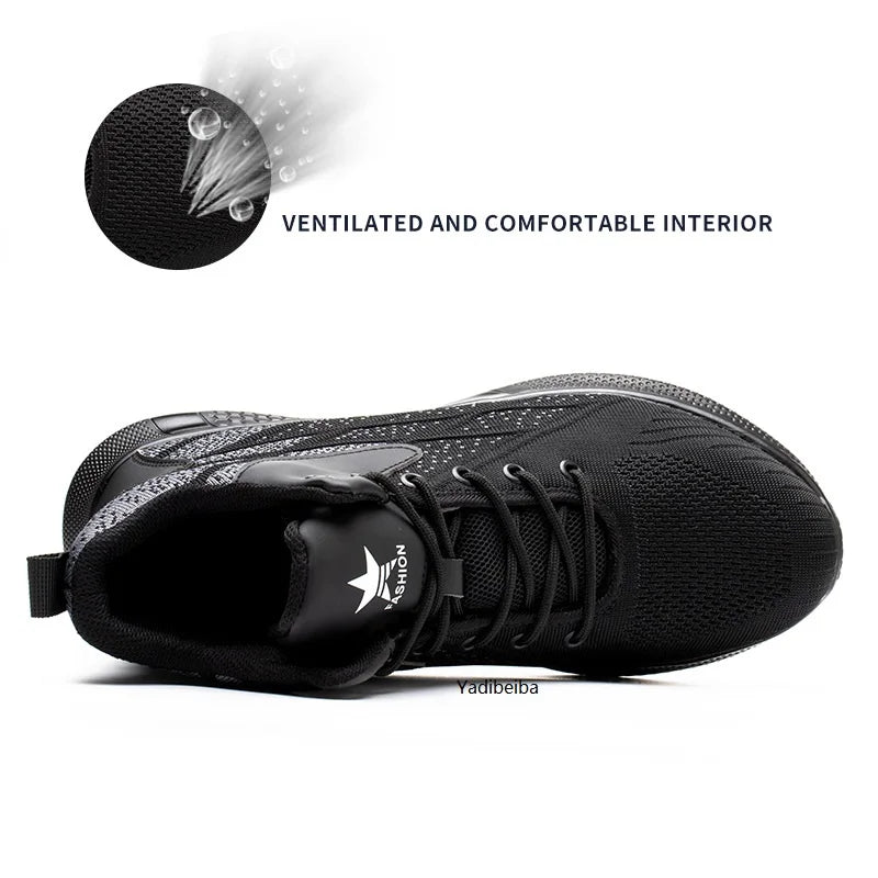Work Boots Steel Toe Safety Shoes Men Women Work Shoes Sneakers Lightweight  Anti-Puncture Safety Shoes Men Indestructible Boots