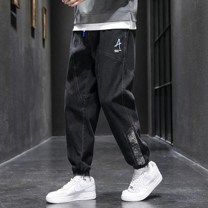 Spring and Autumn New Classic American Retro Loose Tight Leg Pants for Men's Casual Sports Large Size High Quality Jeans