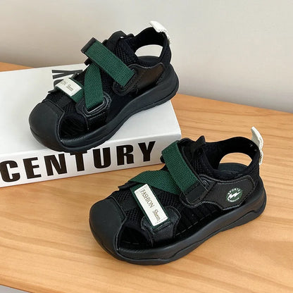 2026 Summer Kids Sandals for Boys Anti-slippery Sole Toddler Beach Shoes Hook&loop Baby Boys First Walkers Barefoot Casual Wear