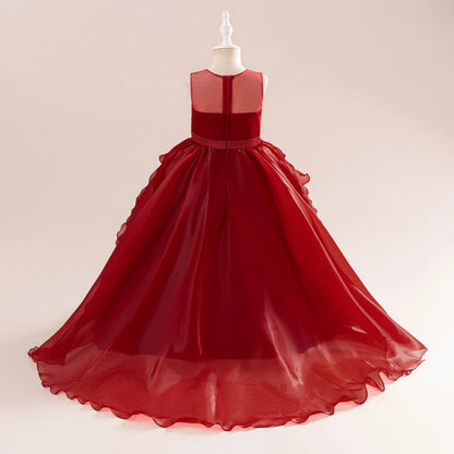 Summer Baptism Bridesmaids Girls Party Dress Elegant Tulle Wedding Princess Prom Dress For Girl Gala Birthday Christmas Vestidos