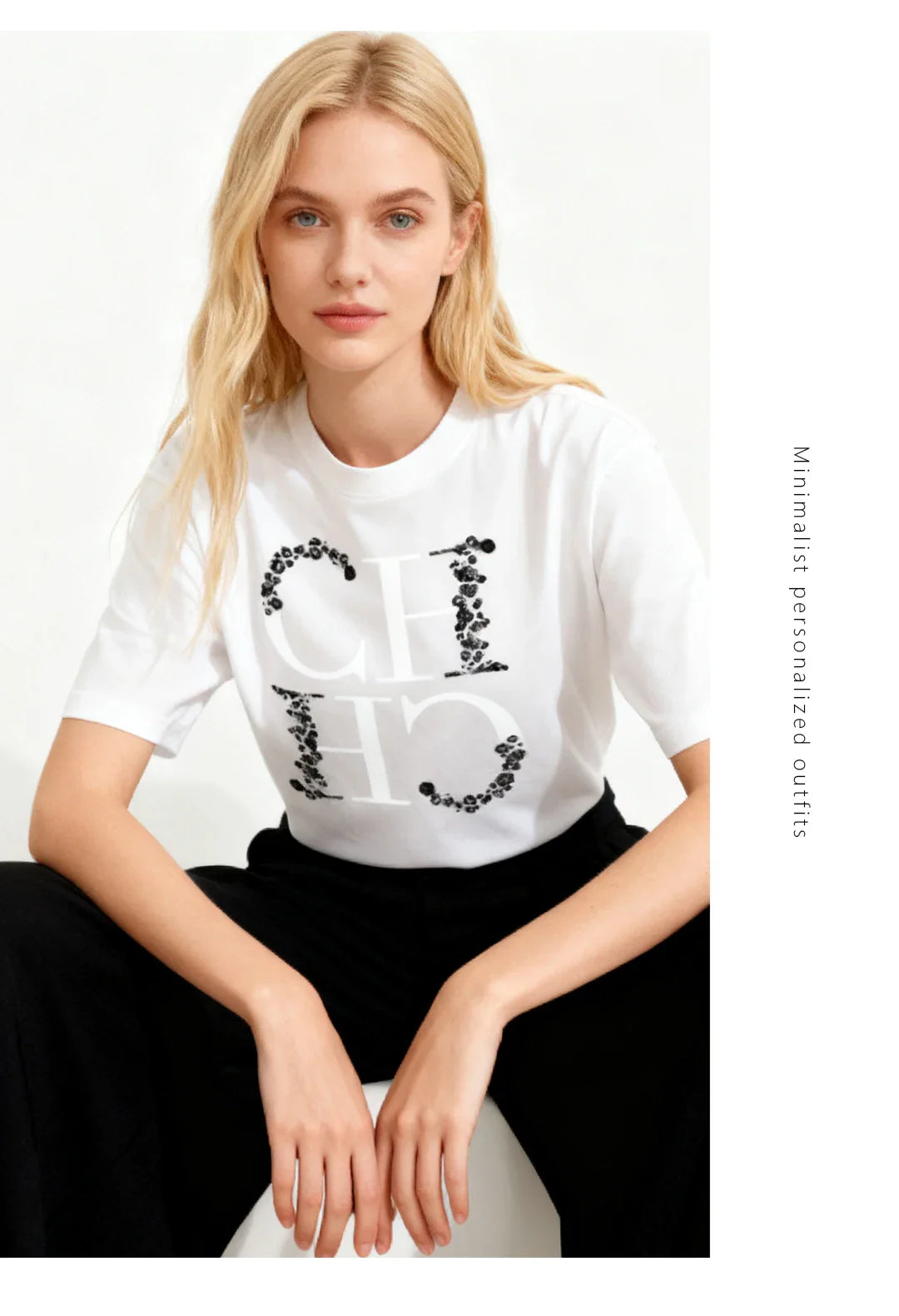 Letter Printed Fashionable Black T-shirt Trendy Streetwear Fashionable Men's and Women's Casual Loose Short Sleeved Top