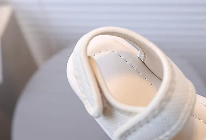 Summer Boy Casual Lightweight Cloth Vamp Beach Shoes Student Outdoor Girls Sandals Breathable Daily Platform Flat Sandals I05073