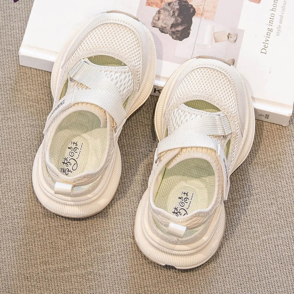 Boys Girls Sports Sandals Rotating Button Students Sneakers Hollowed-out Summer New Students Running Shoes Mesh Breathable