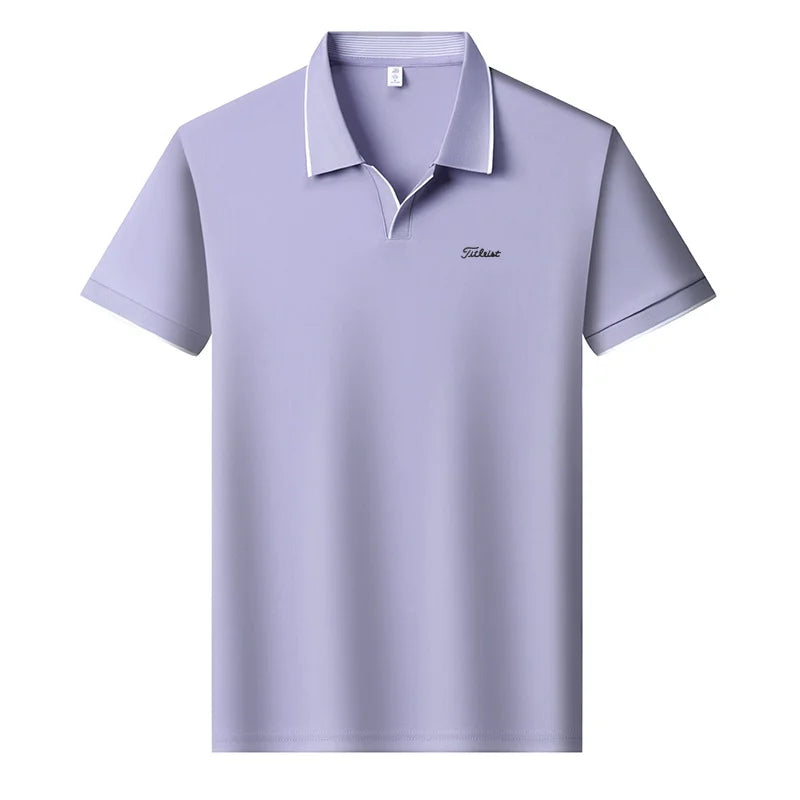 New Brand Men's Summer Short Sleeve Polo Shirt Lapel Exquisite Print Short Sleeve T-Shirt Fashion Casual Business Men's Clothing