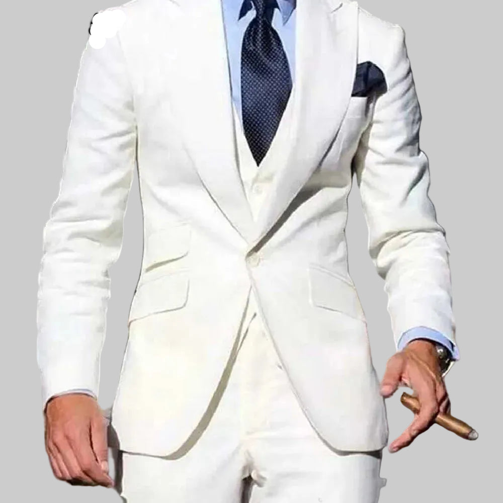 New Fashion Men Suits Slim Fit Elegant 3 Piece Wedding Tuxedo for Groom Business Male Handsome Formal Jacket Pants Vest