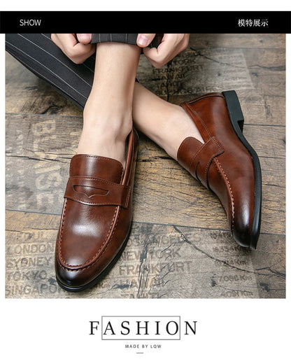 High Quality Social Leather Shoes For Men Classic Casual Business Shoes Men Trend Men's Dress Shoes Office Loafers Male