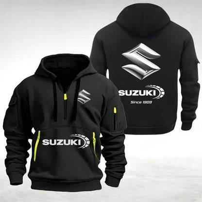 Men sweatshirts, hoodies, half-pocket autumn and winter outdoor sports jackets, racing and motorcycle men's and women's wear