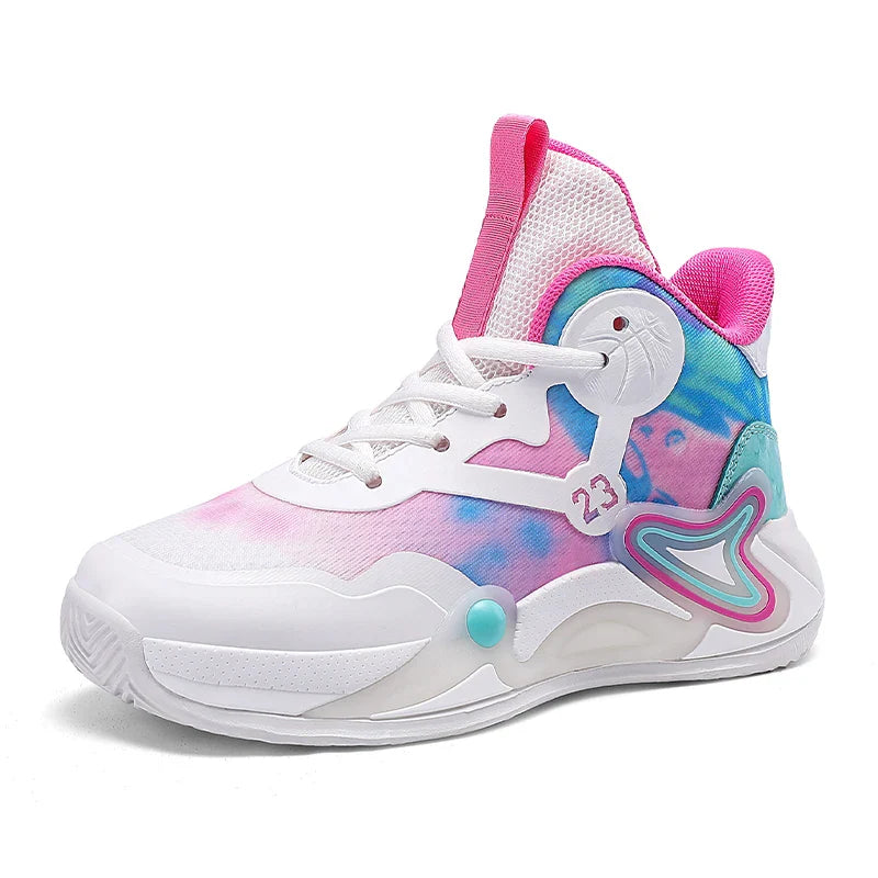 Children Basketball Shoes Breathable Mesh Boys Fashion Sneakers Girls School Sport Shoes Kids Casual Trainers Outdoor Athletic