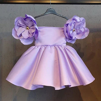 New Fashion Flowers Girls Dress 1st Year Birthday Party Baby Baptism Dress For Girls Princess Christmas Costume Infants Vestidos