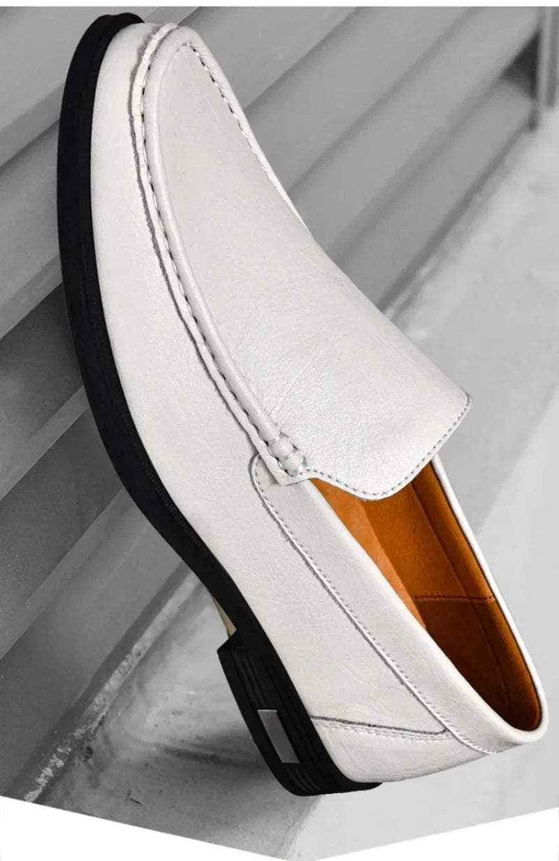 Genuine Leather Men's Shoes Classics Business Dress Shoes Moccasins Slip on Loafers Driving Shoes for Men Casual Shoe Big SIze48