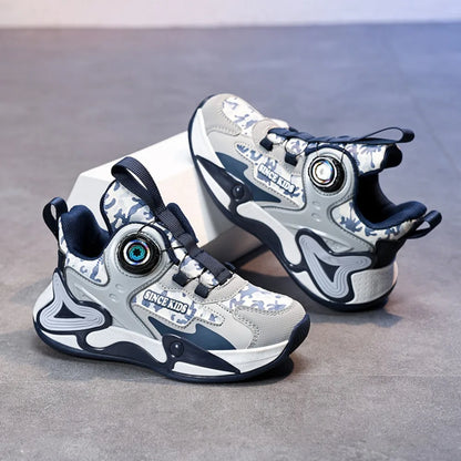 Children Basketball Shoes Swivel Button Boys Fashion Sneakers Girls School Sport Shoes Kids Casual Trainers Outdoor Shoes