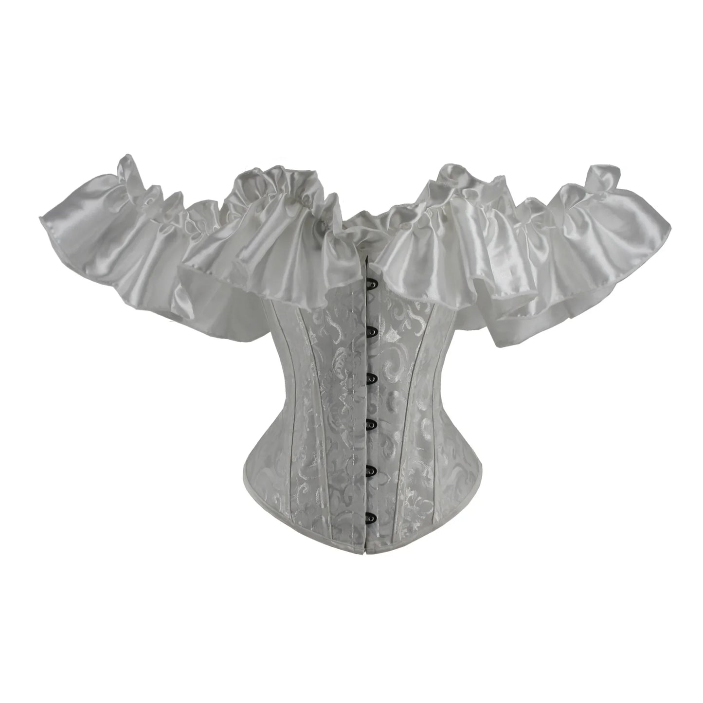 Off Shoulder Corset Top Sexy Gothic Corsets and Bustiers Overbust Corset Slimming Waist Trainer Ruffles Short Sleeve Women Top
