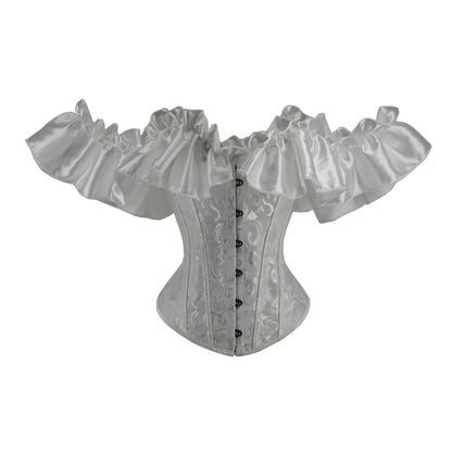 Off Shoulder Corset Top Sexy Gothic Corsets and Bustiers Overbust Corset Slimming Waist Trainer Ruffles Short Sleeve Women Top