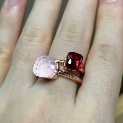 Classic and Petite Ring Set for Women Colorful Cyrstal Fashion Jewelry Gift Vanlentine's Day