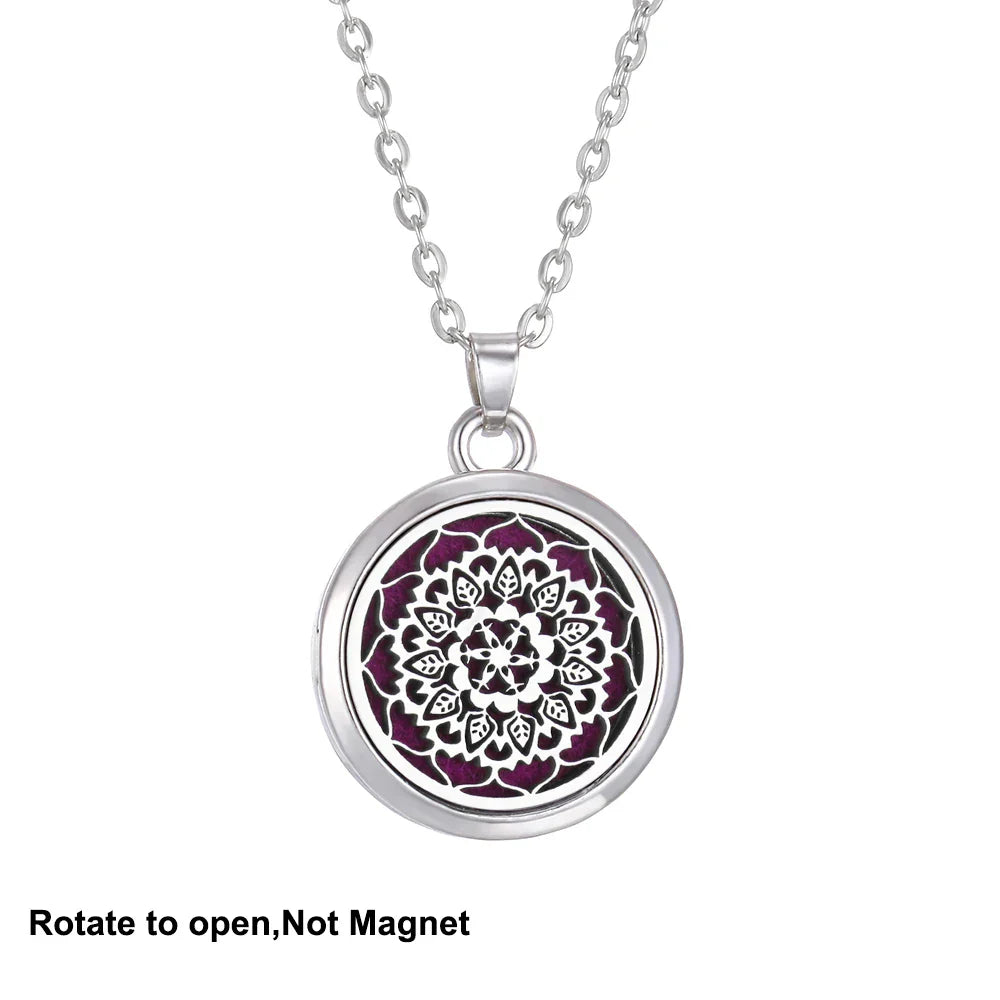 New Tree Of Life Aromatherapy Necklace Stainless Steel Essential Oil Diffuser Amulet Perfume Locket Pendant Women Jewelry Gift