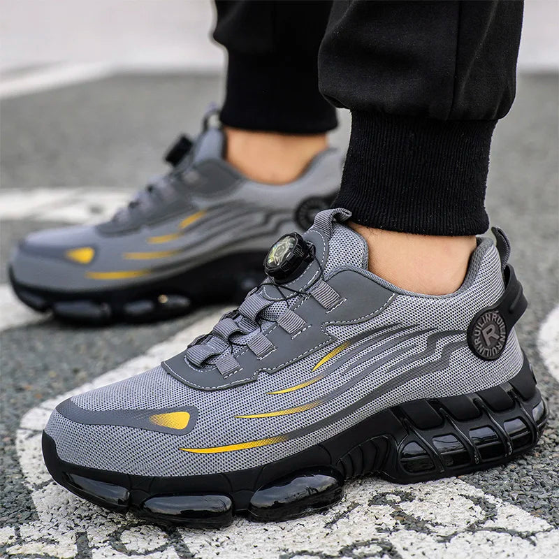 Men's Safety Shoes Air Cushion Protection Safety Boots Fashionable Casual Shoes Breathable Odor Protection Men's Work Shoes