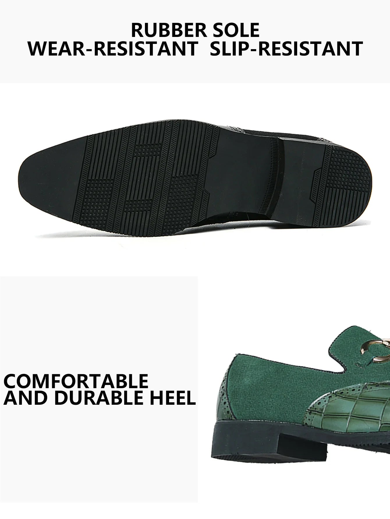 Men's Formal Leather Shoes British Style Slip On Loafers Pointed Toe Breathable Non-Slip Business Elegant Dress Wedding Office
