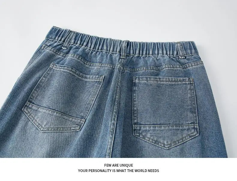 Retro Denim Pants Men's Jeans Loose Straight Casual Trousers Vintage Jeans Y2k Clothes Men's Pants Baggy Jeans Man  Four Seasons