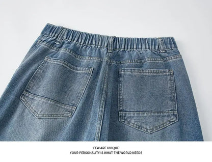 Retro Denim Pants Men's Jeans Loose Straight Casual Trousers Vintage Jeans Y2k Clothes Men's Pants Baggy Jeans Man  Four Seasons