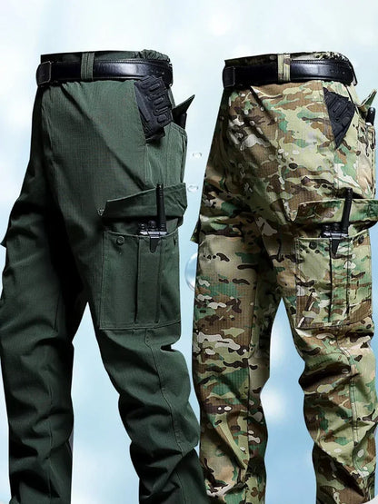 New Work Cargo Pant Men Wear-Resistant Stretch Tactical Trousers Casual Breathable Multi-Pocket Outdoor Waterproof Training Pant