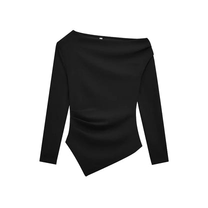 Women's Sexy Elegant Tops 2025 Spring Long Sleeve Pullovers Fashion Casual Y2k White Black Red Green Tops For Female