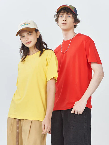 100% Cotton Solid T-shirts Women Sporty Short Sleeve Tees Fashion Casual White Black Clothing Loose O-Neck Female Summer Tops