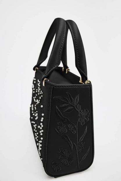 Bolsa Tote Mini Duffel Pérola, Bolsa Transversal Feminina com Correntes, Bolsa Pequena Elegante Designer de Luxo Feminina
