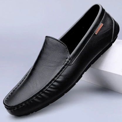 Genuine Leather Men Casual Shoes Luxury Brand Mens Loafers Lightweight Breathable Slip on Italian Driving Shoes Moccasins