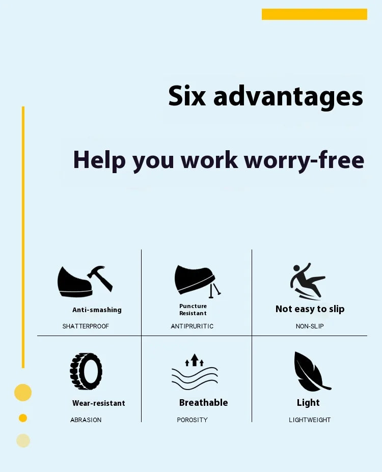New fashion high-top anti-smashing and anti-puncture safety shoes steel toe toe wear-resistant work shoes men's protective shoes