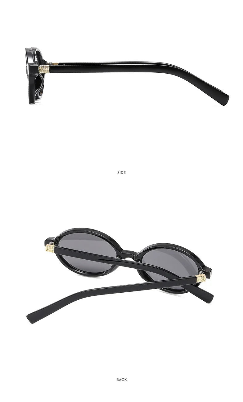 New Oval sunglasses For women Fashion Brand Black Small Frame Sun Glasses Female Retro Clear Lenses Eyewear Lady Trendy UV400