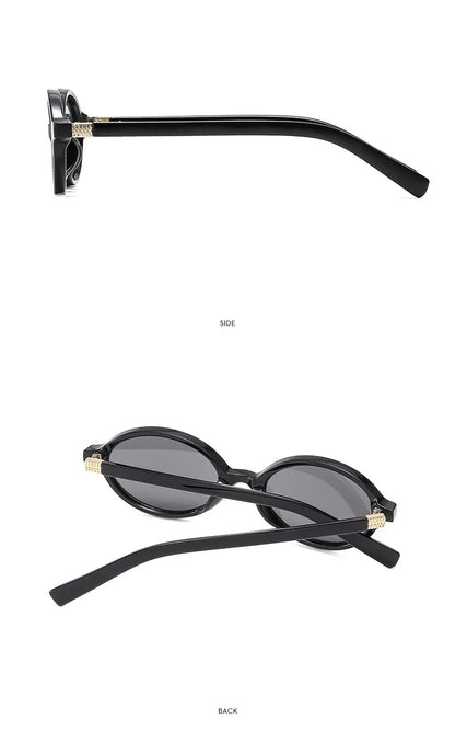 New Oval sunglasses For women Fashion Brand Black Small Frame Sun Glasses Female Retro Clear Lenses Eyewear Lady Trendy UV400
