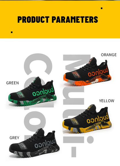 Indestructible Men Work Safety Shoes Steel Toe Work Sneakers Lightweight Anti-piercing Work Boots Industrial Construction Boots