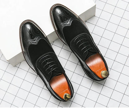 Retro Oxfords Shoes Men Classic Men's Dress Shoes Casual Business Social Brogues Shoes For Wedding