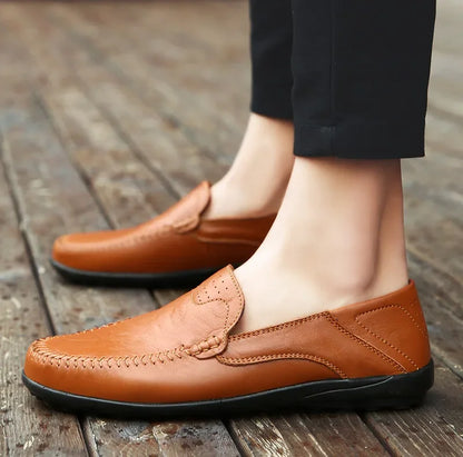 Genuine Leather Men Casual Shoes Luxury Brand Formal Men Loafers Moccasins Italian Breathable Slip on Male Boat Shoes Size 37-47