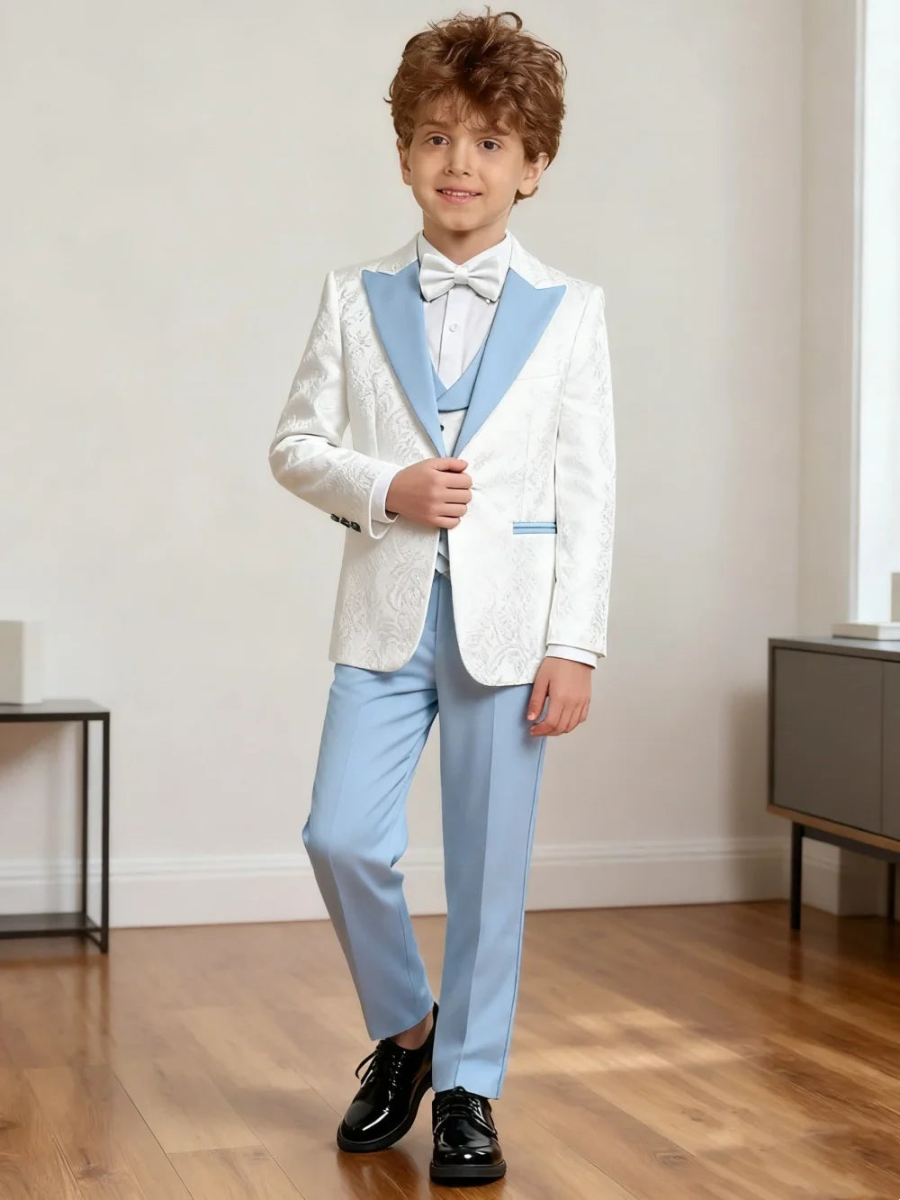 24-Hour Shipping Paisley Boys Suit Set For Shoot Kids Formal Suits Wedding Ring Bearer Graduation Tuxedo For Child 3-14 Years