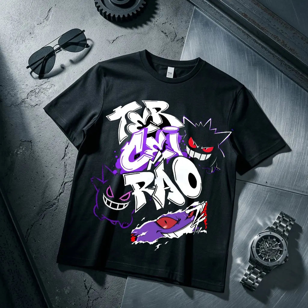 Gengar Kids T Shirt Men Women Cotton Short Sleeve Tee Anime Print Tops Streetwear Parent-child Clothing