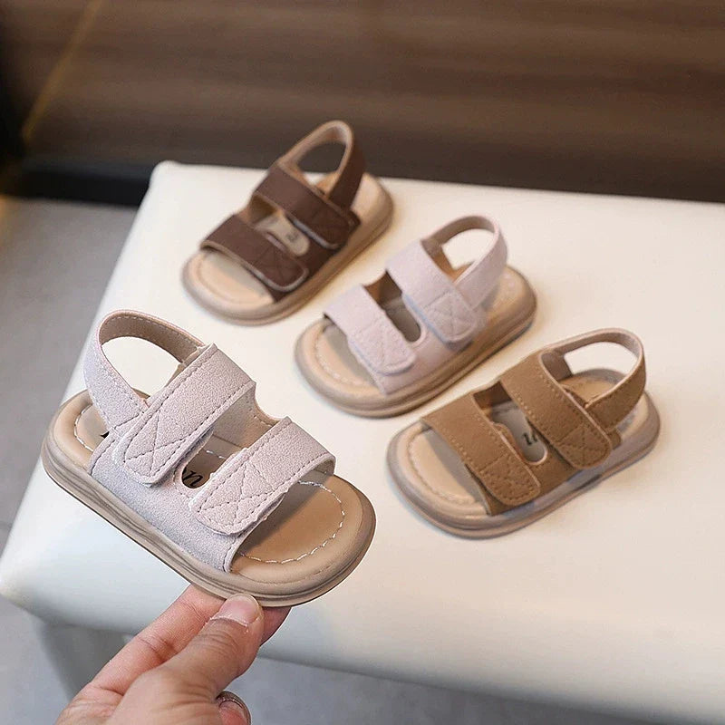 Summer Kids Sandals Boys Beach Sandal Baby Boy Shoes First Walkers Soft Bottom Solid Color Girls Sandals