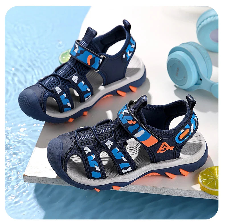 Summer Children Beach Water Sandals Brand Fashion Sneakers For Girls Boys Footwear Kids Non-slip Sandalias Leather Shoes
