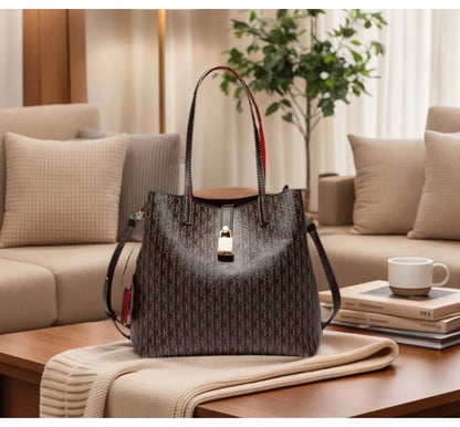 Premium Versatile Leather Crossbody Bag Ladies Large Capacity Daily Commuter Tote Bag Letter Print Design Ladies Fashion