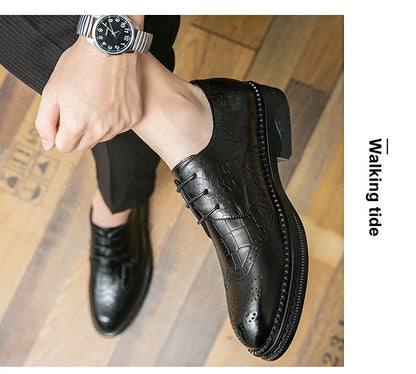 Luxury Men Brogue Dress Shoes Men Suit Casual Shoes Formal Business Leather Shoes Men Brown Wedding Italian Banquet Shoe Size 46