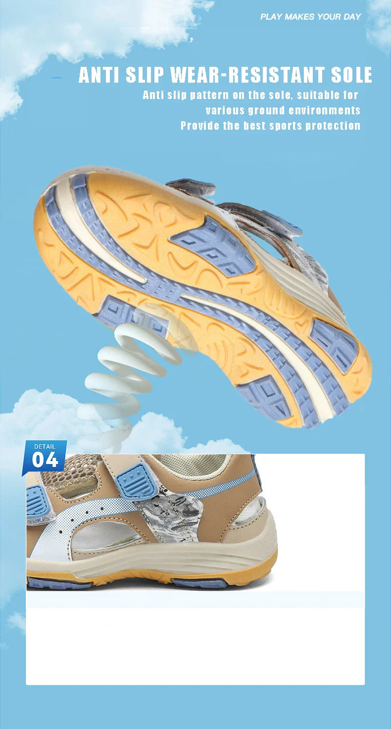 Boys Soft Sandals Fashion Children Shoes Solid Color Baby Sole Anti-slip Anti collision outdoor Girls Sandalias Flat Beach