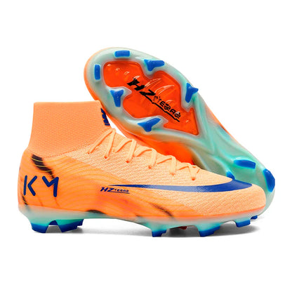 New Men Soccer Shoes Boys Cleats Adult Outdoor Breathable Football Boots Training Sport Long Spikes Non Slip Match Comfortable
