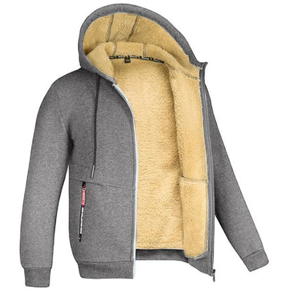 Men's Hoodie Full Zip Hoodie Fleece Jacket Plain Sports & Outdoor Daily Holiday Vintage Streetwear Casual Winter
