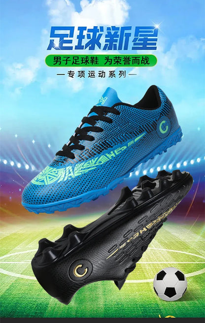 Large Size FG/TF High Quality Mens Soccer Shoes Non-Slip Turf Soccer Cleats for Kids Training Football Boots Chuteira Campo 48