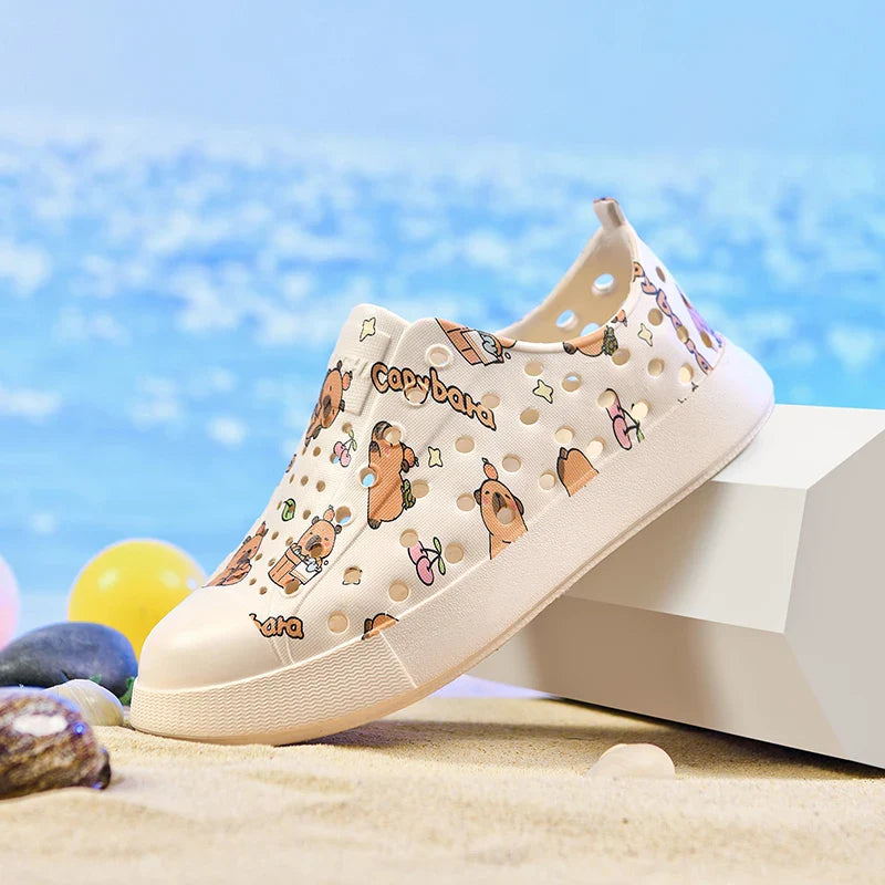 Cartoon Printing Boys Barefoot Shoes Summer Beach Non-slip Comfortable Kids Shoes Cute Closed Toe Breathable Girls Sandals