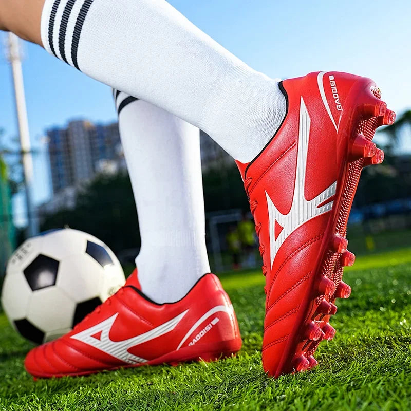 Men Football Boots Soccer Shoes Breathable Professional Turf Outdoor Non-slip Long Spikes Adult Ultralight Training Futsal