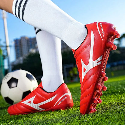 Men Football Boots Soccer Shoes Breathable Professional Turf Outdoor Non-slip Long Spikes Adult Ultralight Training Futsal