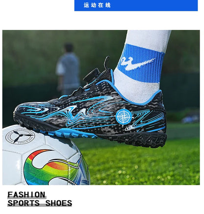 Kids Soccer Cleats Boys Girls Professional Football Shoes FG/TF Grass Training Non-Slip Athletic Sneakers Breathable Comfortable