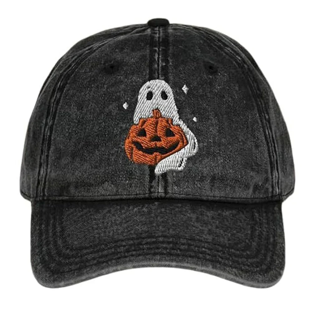 Halloween Unisex Baseball Hat for Women Men Pumpkin Embroidery Baseball Cap for Outdoor Activities Like Hiking Fishing